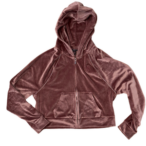 Victoria's Secret Bling Zip Up Sweatshirt Velvet Size Small